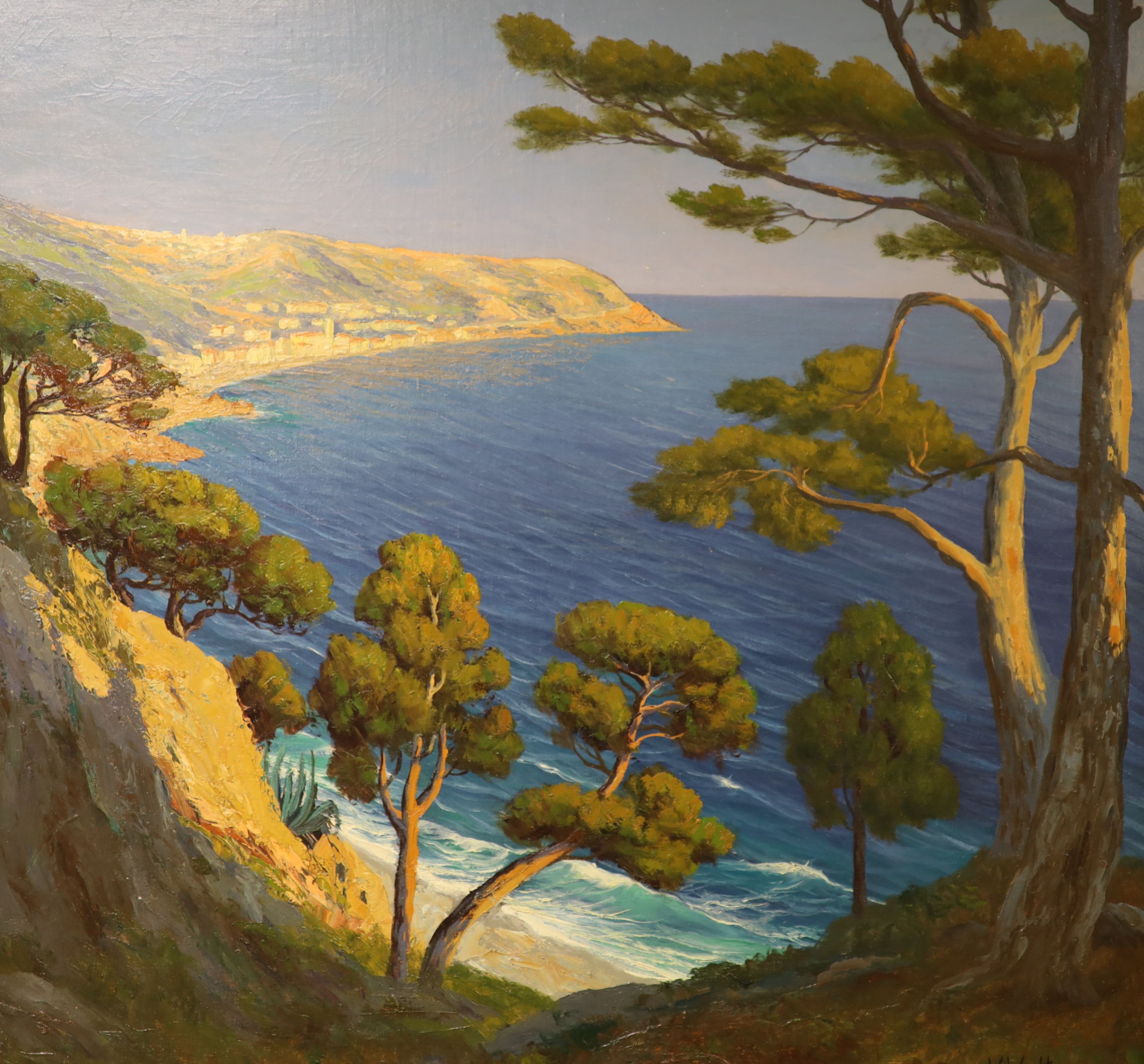 Willem Welters (1881-1972), Pine trees on the mediterranean coast, oil on canvas, 68 x 73cm